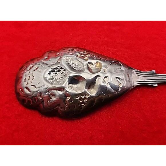 Vtg S.G. England EPNS A-1 Silver-Plate Kings Sugar Serving Spoon Pineapple Grape - Picture 7 of 7